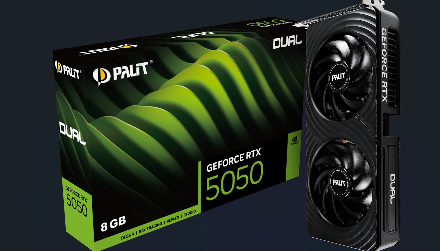 PALIT RTX5050 DUAL 8GB GDDR6 128bit 3-DP HDMI NE65050019P1-GB2070D - Video/Graphics Cards