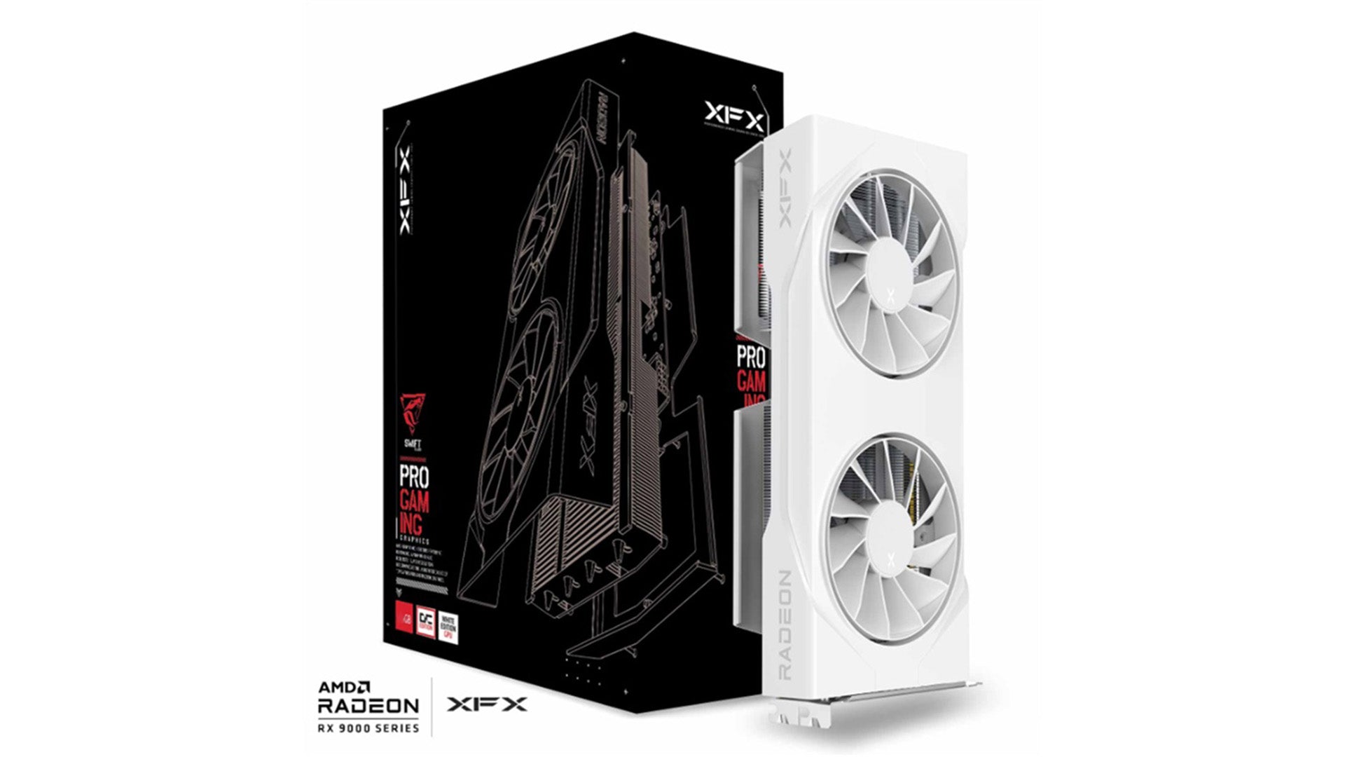 XFX Swift AMD Radeon RX 9060XT OC White Gaming Edition with 16GB GDDR6 HDMI 2xDP, AMD RDNA™ 4 (RX...