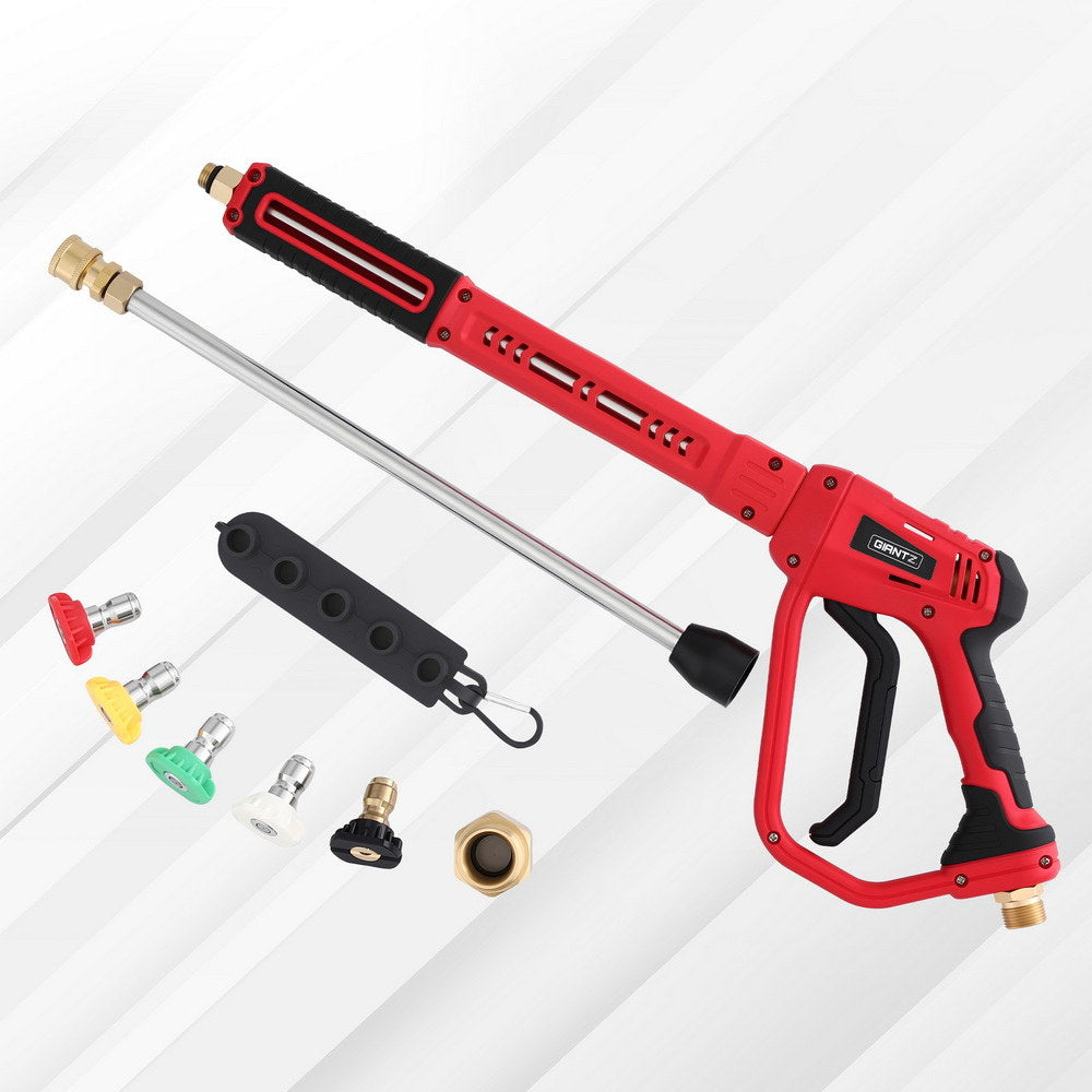 Giantz Pressure Washer Gun Short Trigger 4000PSI M22-14 1/4 Inch 5 Nozzles Red - Image 7