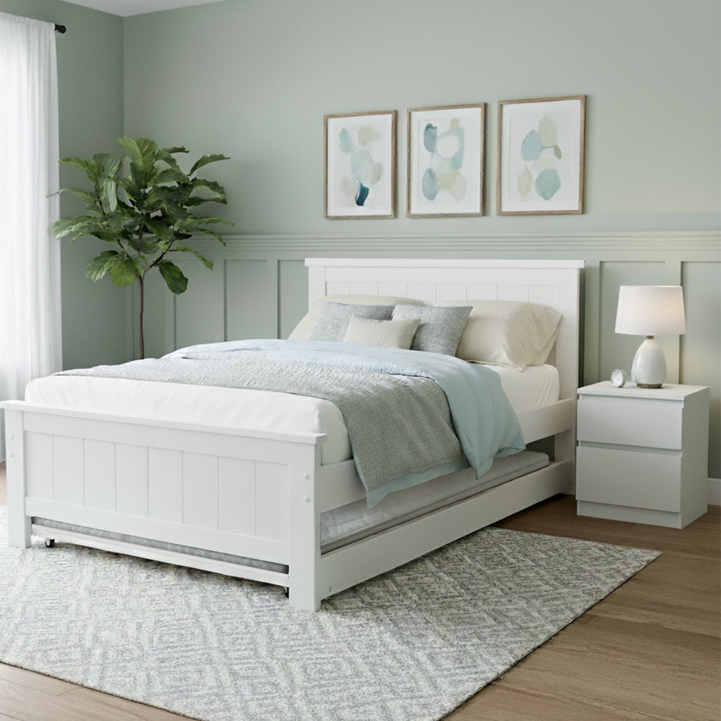 Artiss King Single Bed Frame and Bedside Table - Image 7