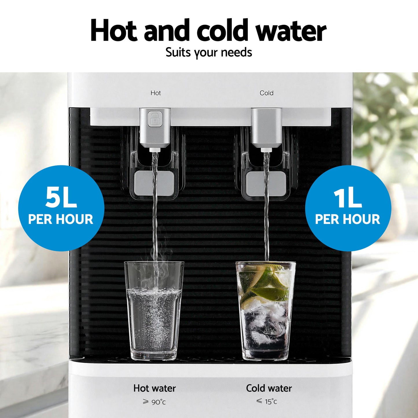 Devanti 2 Taps Water Cooler Dispenser Bottom Loading Dispenser Chiller Filter Purifier - Image 9