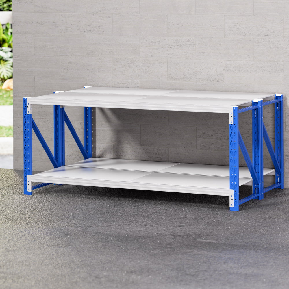 Giantz 2x 0.9M Garage Shelving Workbench Warehouse Rack - Image 7