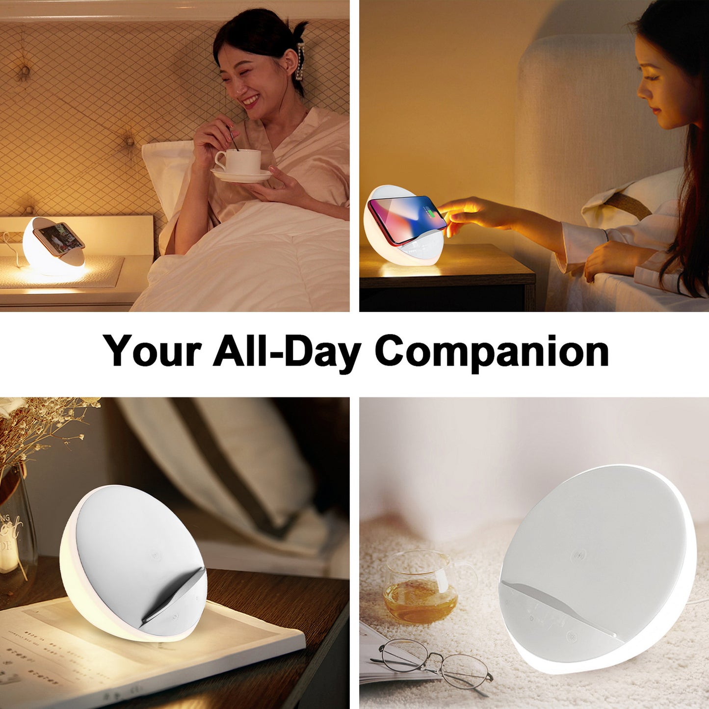 AIPOWER Bedside Lamp with Wireless Charger and Phone Holder Touch - Image 9