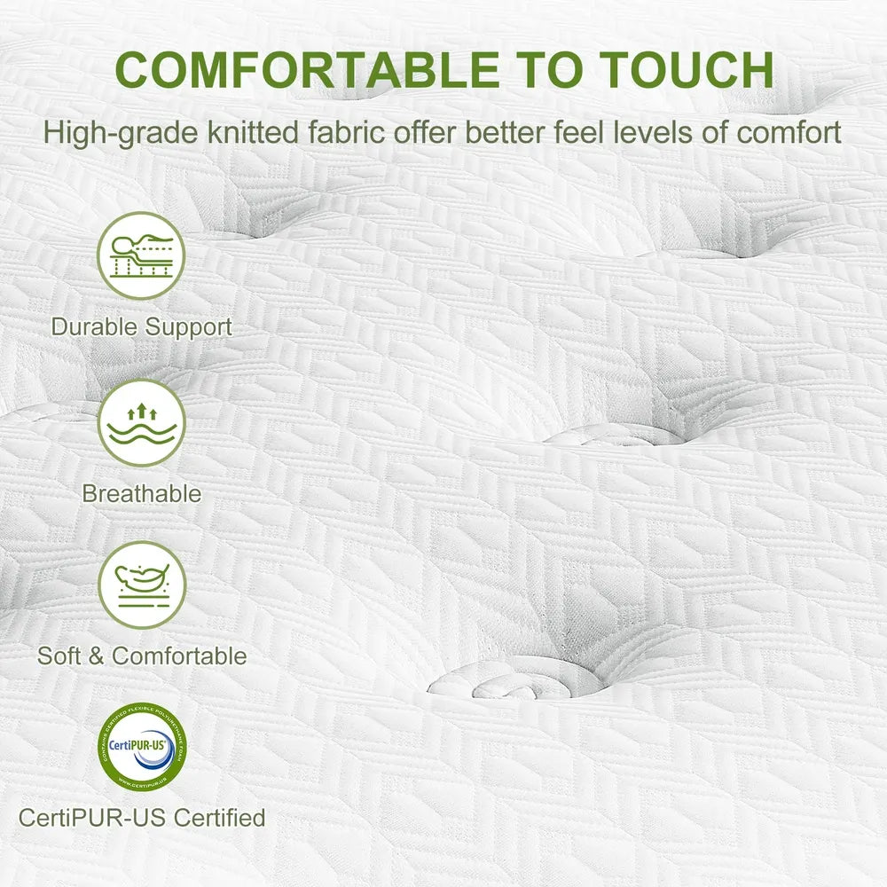 BedStory Double 30cm Hybrid Mattress Cooling Gel Memory Foam 5 Zone Pocket Spring Bed Temperature Regulating - Image 7