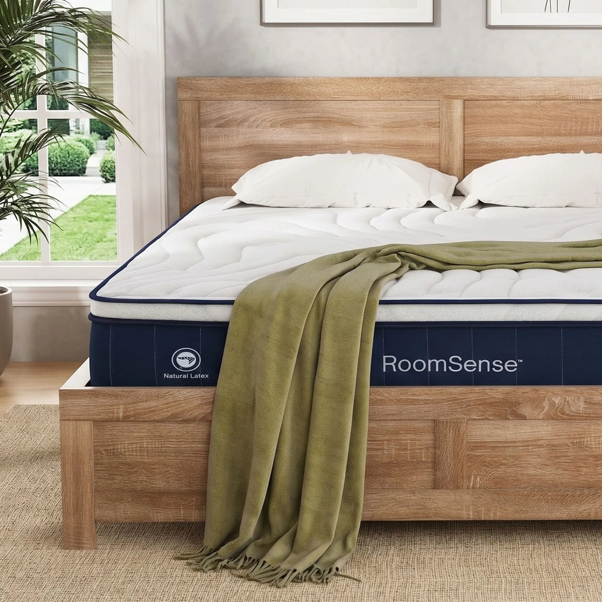 RoomSense Queen 30cm Latex Mattress Medium Firm Bundle, Pine Bed Frame - Image 8