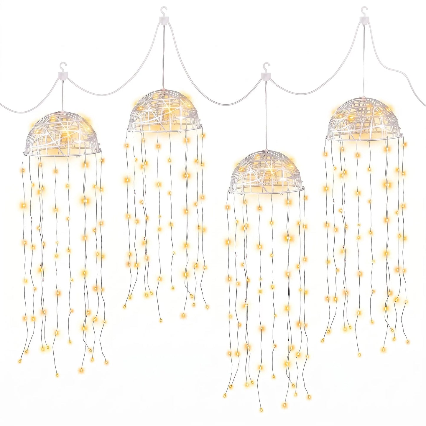 Jingle Jollys Christmas Lights Solar Jellyfish 4Pcs Garden Decorative Warm White - Image 8