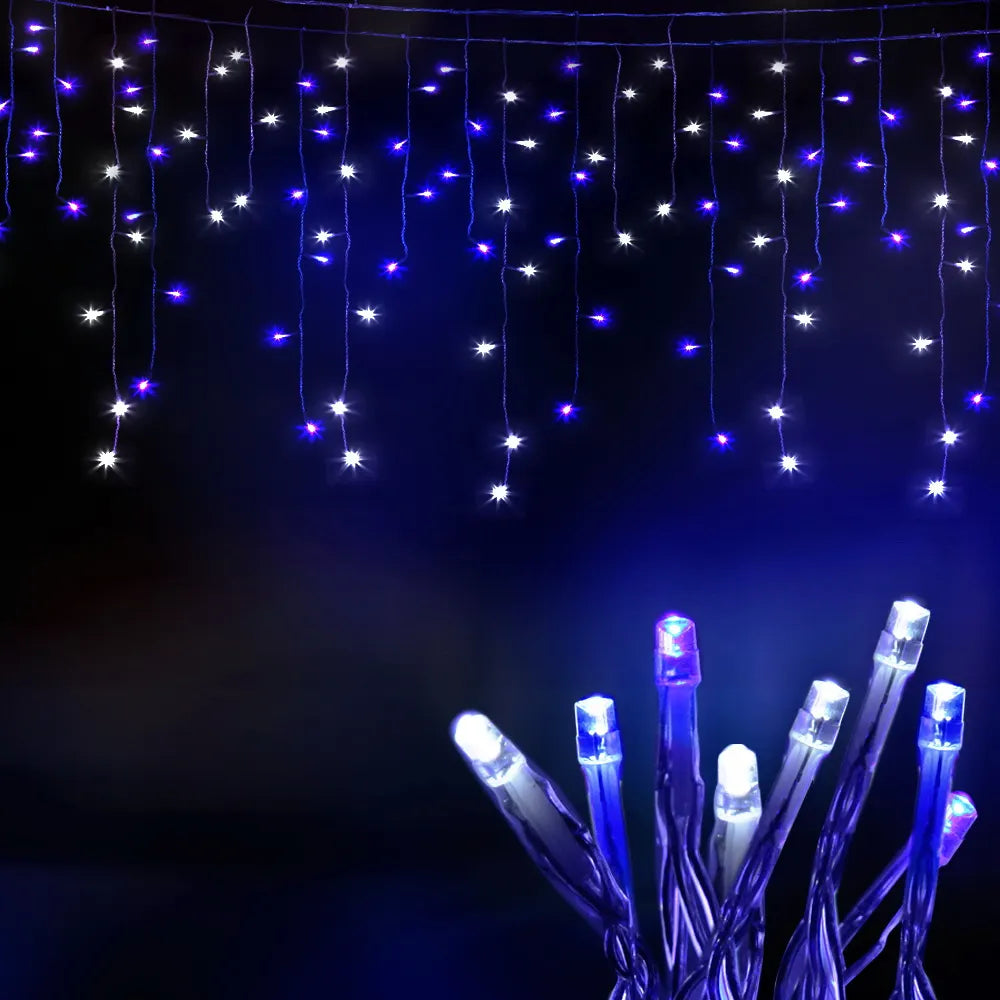 20M Christmas Lights Icicle Light 800 LED Blue White Decor Jingle Jollys - Image 8