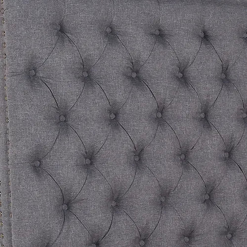 Bed Head Double Size French Provincial Headboard Upholsterd Fabric Charcoal - Image 2