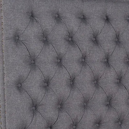 Bed Head Double Size French Provincial Headboard Upholsterd Fabric Charcoal - Image 2