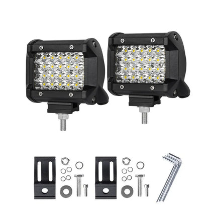 Pair 4 inch Spot LED Work Light Bar Philips Quad Row 4WD 4X4 Car Reverse Driving - Image 2