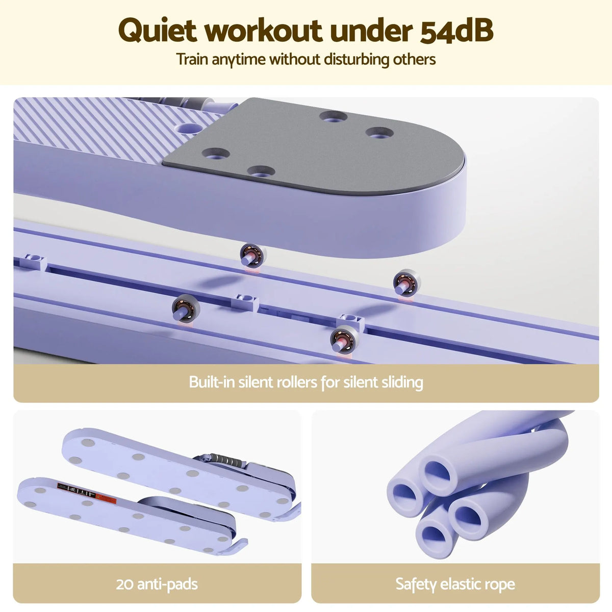 Everfit Abdominal Trainer Machine Core Glider Split Home Gym Equipment Purple - Image 8