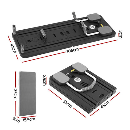 Everfit Pilates Board Foldable Reformer Multi Functional Exercise Trainer Black - Image 2