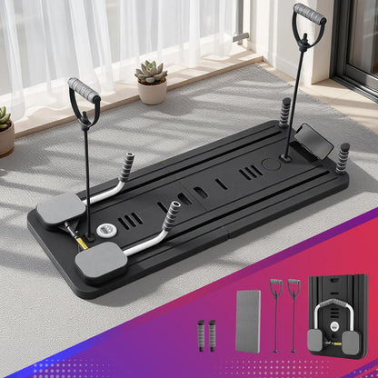 Everfit Pilates Board Foldable Reformer Multi Functional Exercise Trainer Black - Image 7