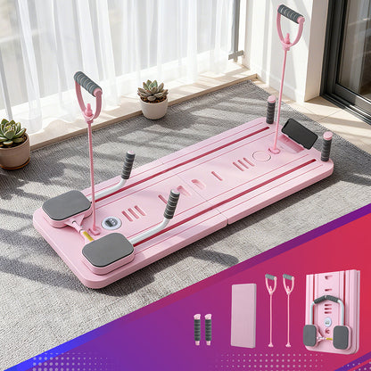 Everfit Pilates Board Foldable Reformer Multi Functional Exercise Trainer Pink - Image 7