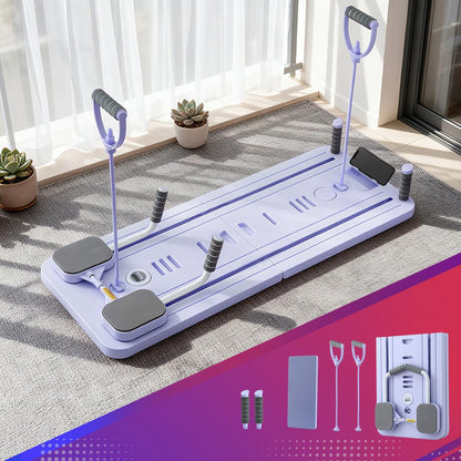 Everfit Pilates Board Foldable Reformer Multi Functional Exercise Trainer Purple - Image 7