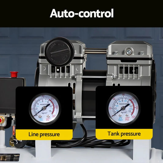 Giantz 24L Air Compressor Quiet 0.75HP Oil-Free Portable Tyre Inflator 40L/Min - Image 7