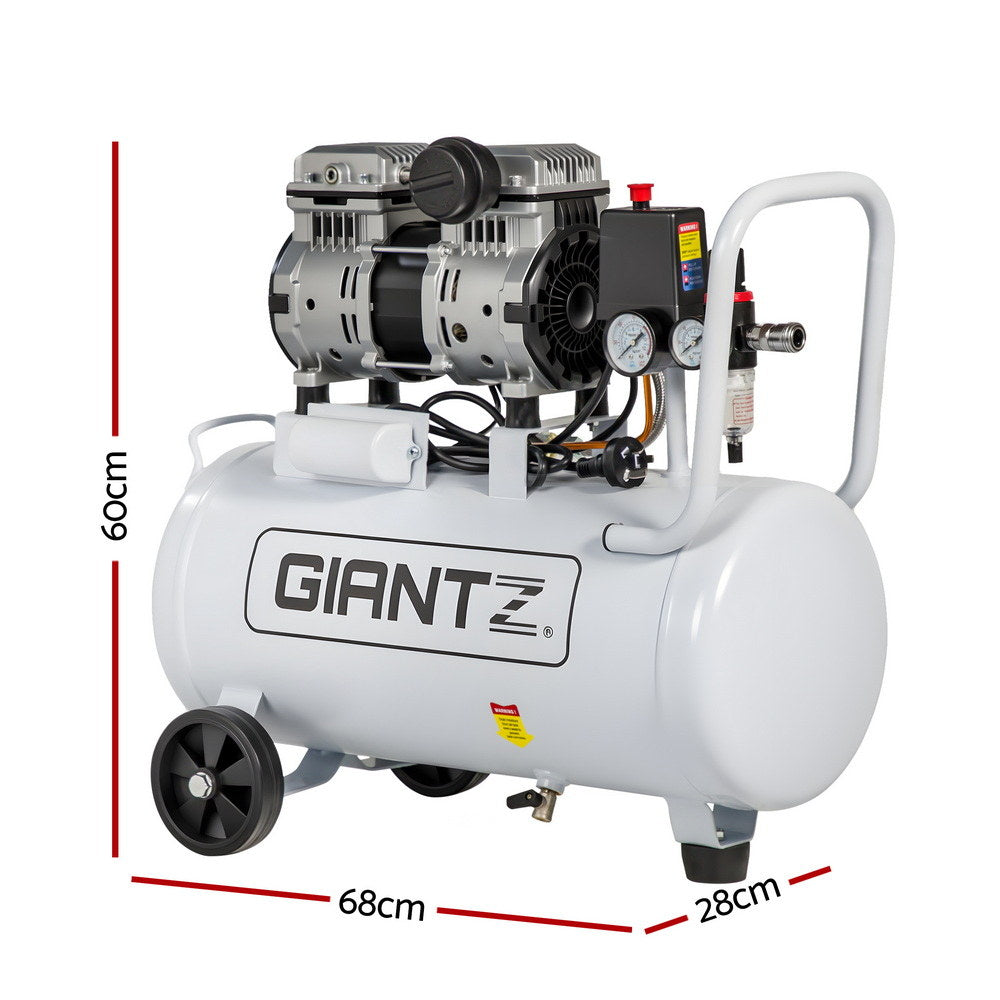 Giantz 30L Air Compressor Quiet 0.75HP Oil-Free Portable Tyre Inflator 40L/Min - Image 2