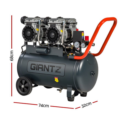 Giantz 50L Air Compressor Quiet 3.0HP Oil-Free Portable Tyre Inflator 200L/Min - Image 2