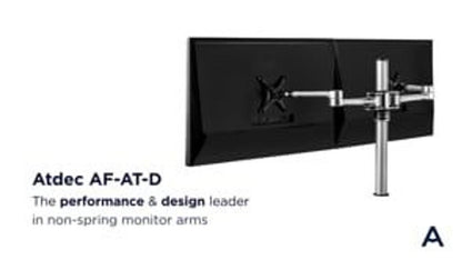 Atdec AF Dual Monitor Swing Arm Black - Monitors - Mounts - Image 5