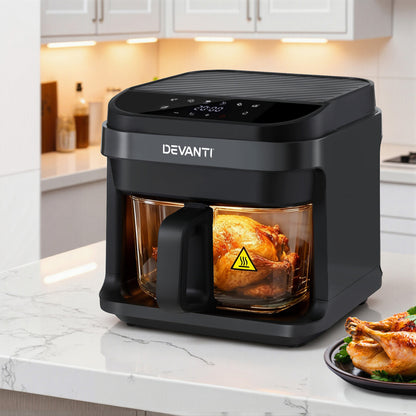 Devanti Air Fryer 5.5L Touch Control Electric Cooker 1200W Black - Image 8