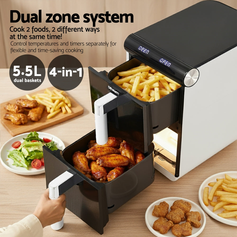 Devanti Air Fryer Oven 11L Dual Zone Fryers - Image 8