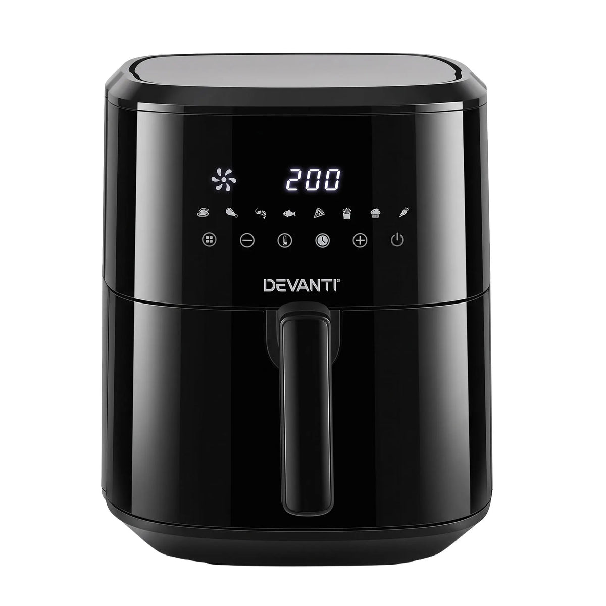 Devanti Air Fryer 6.5L 1700W Digital Touch 8 Presets Non-Stick Basket Black - Image 3