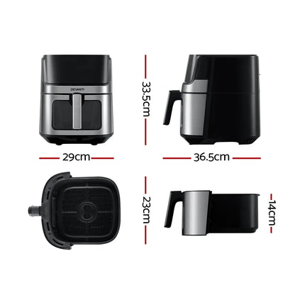 Devanti Air Fryer 6.5L LCD Fryers Clear Window - Image 2