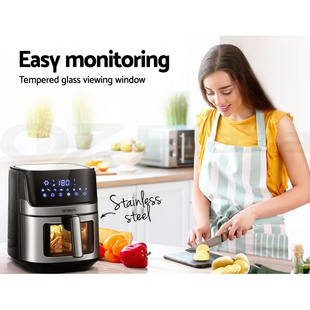 Devanti Air Fryer 6.5L LCD Fryers Clear Window - Image 6