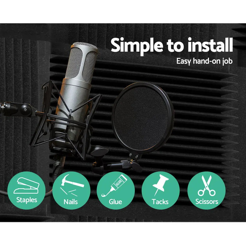 Alpha Acoustic Foam 60pcs 30x30x5cm Sound Absorption Proofing Panel Studio Wedge - Image 6