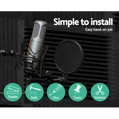 Alpha Acoustic Foam 60pcs 30x30x5cm Sound Absorption Proofing Panel Studio Wedge - Image 6