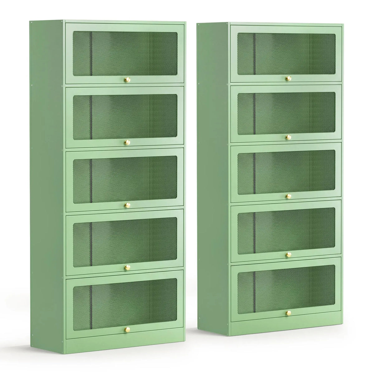 Artiss 2x Buffet Sideboard Cabinet Storage Cupboard Mesh Doors Metal ELIA Green