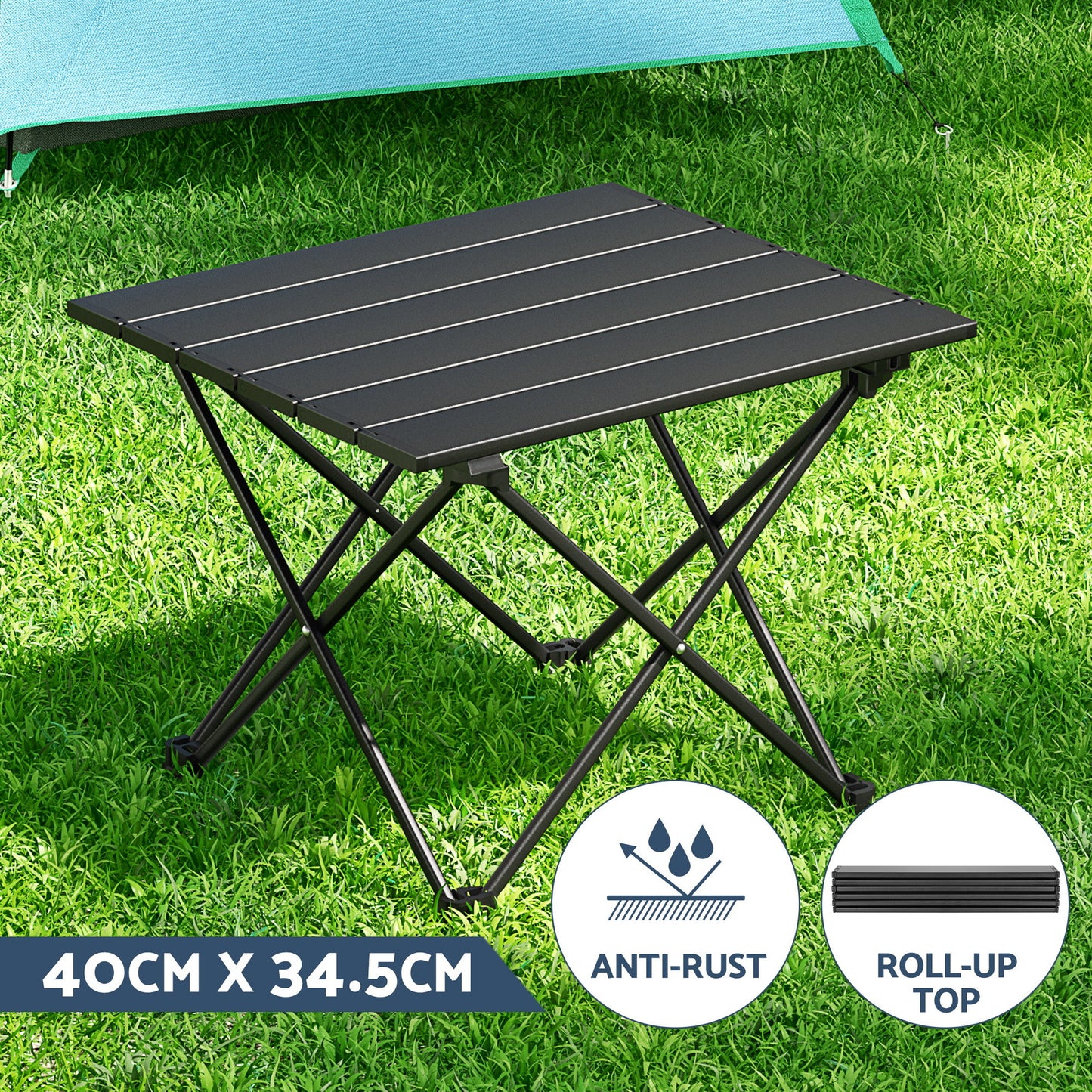 Weisshorn 3pc Camping Table Chair Set Outdoor Folding Aluminium Portable Picnic - Image 7