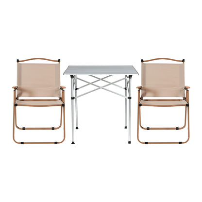 Weisshorn 3pc Camping Table Chair Set Outdoor Folding Aluminium Portable Picnic - Image 3