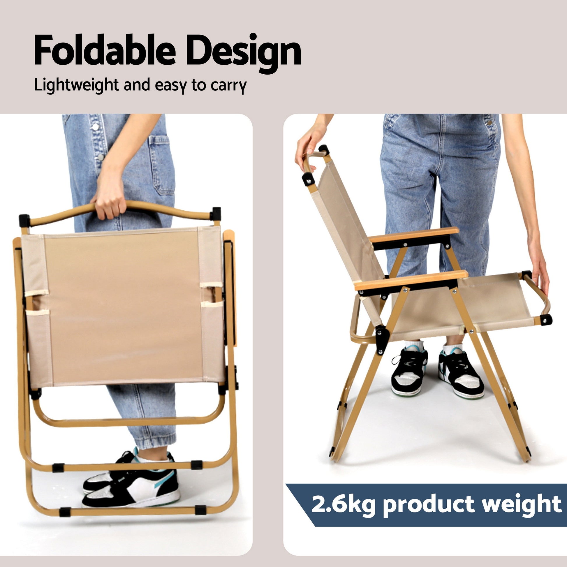 Weisshorn 3pc Camping Table Chair Set Outdoor Folding Aluminium Portable Picnic - Image 6