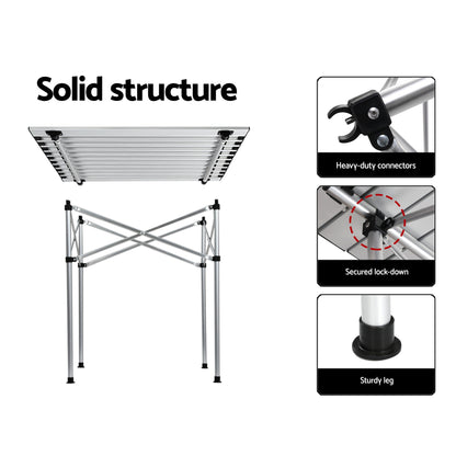 Weisshorn 3pc Camping Table Chair Set Outdoor Folding Aluminium Portable Picnic - Image 9