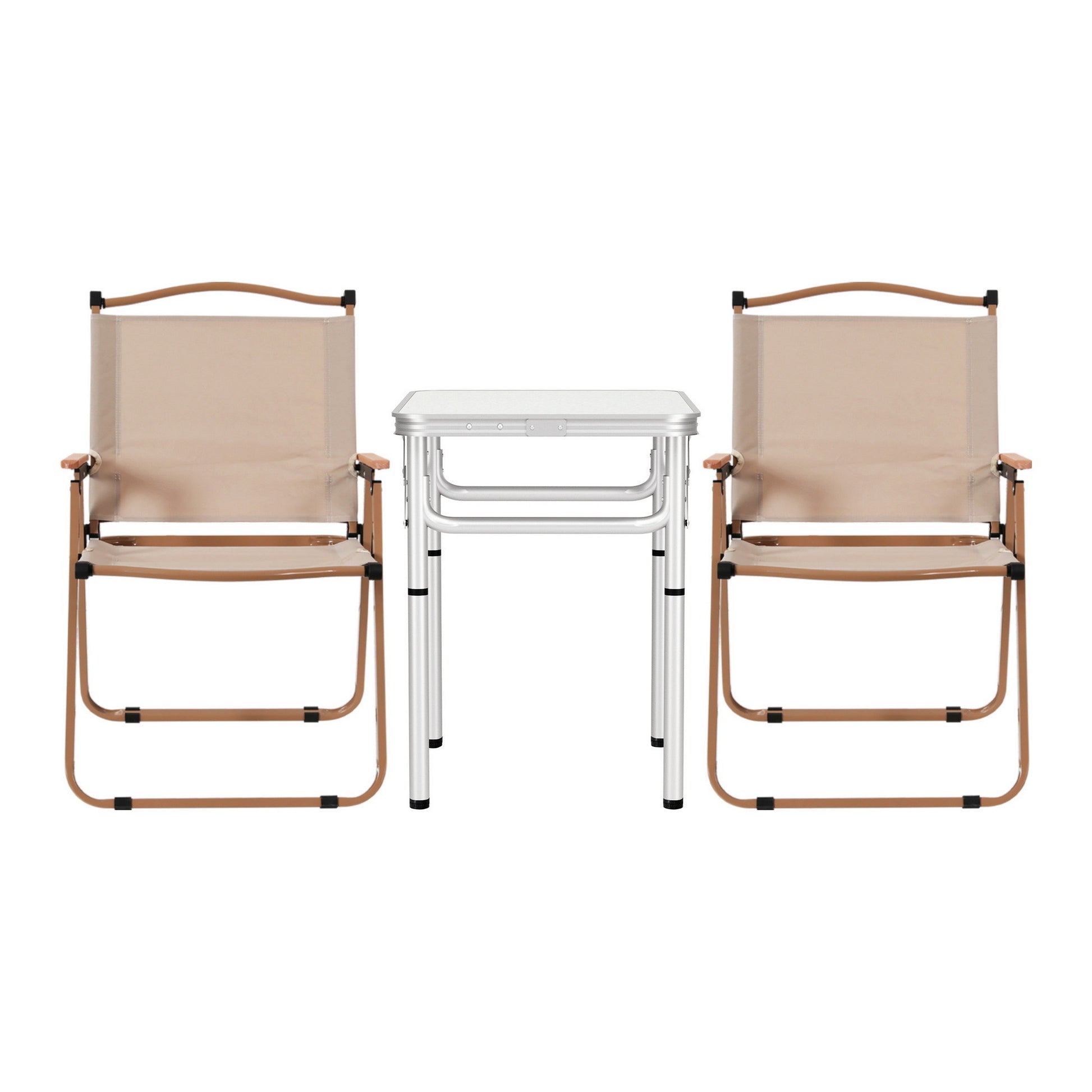Weisshorn 3pc Camping Table Chair Set Outdoor Folding Aluminium Portable Picnic - Image 3