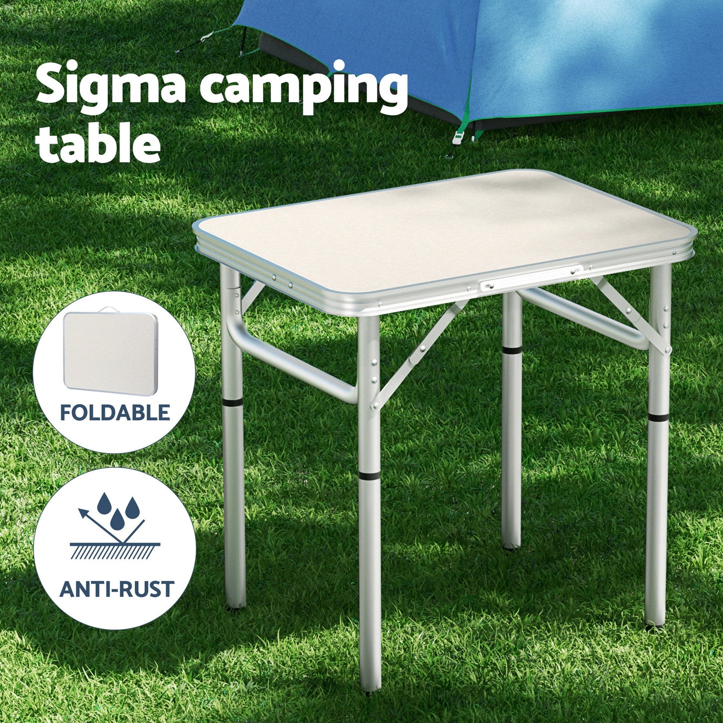 Weisshorn 3pc Camping Table Chair Set Outdoor Folding Aluminium Portable Picnic - Image 7