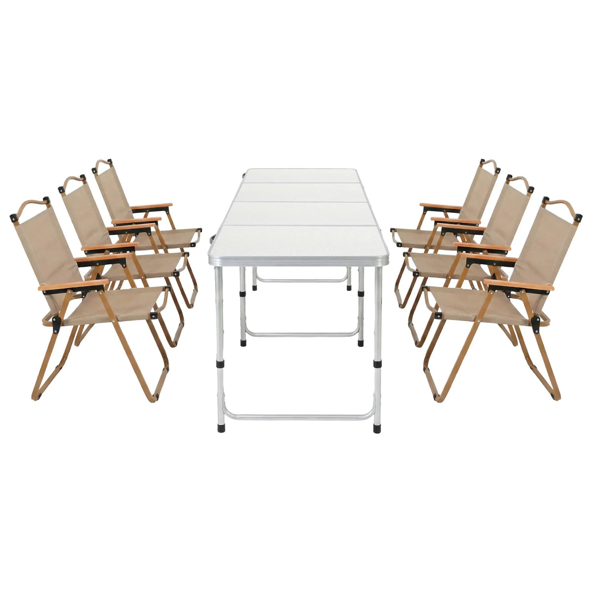 Weisshorn 7pc Camping Table Chair Set Outdoor Folding Aluminium Portable Picnic - Image 3