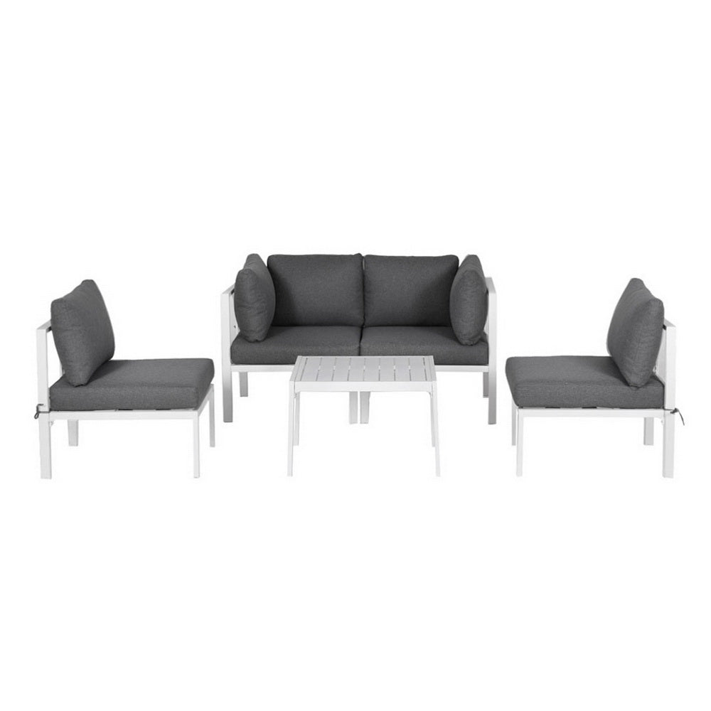 Gardeon 6PCS Outdoor Sofa Set Aluminium Table and Chairs Lounge Patio Furniture - Image 3