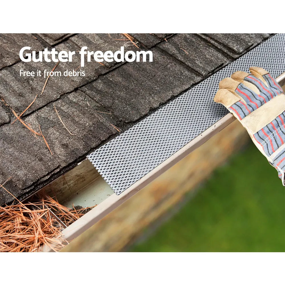 Gardeon Gutter Guard Aluminium Mesh 60M 100x20cm Silver - Image 3