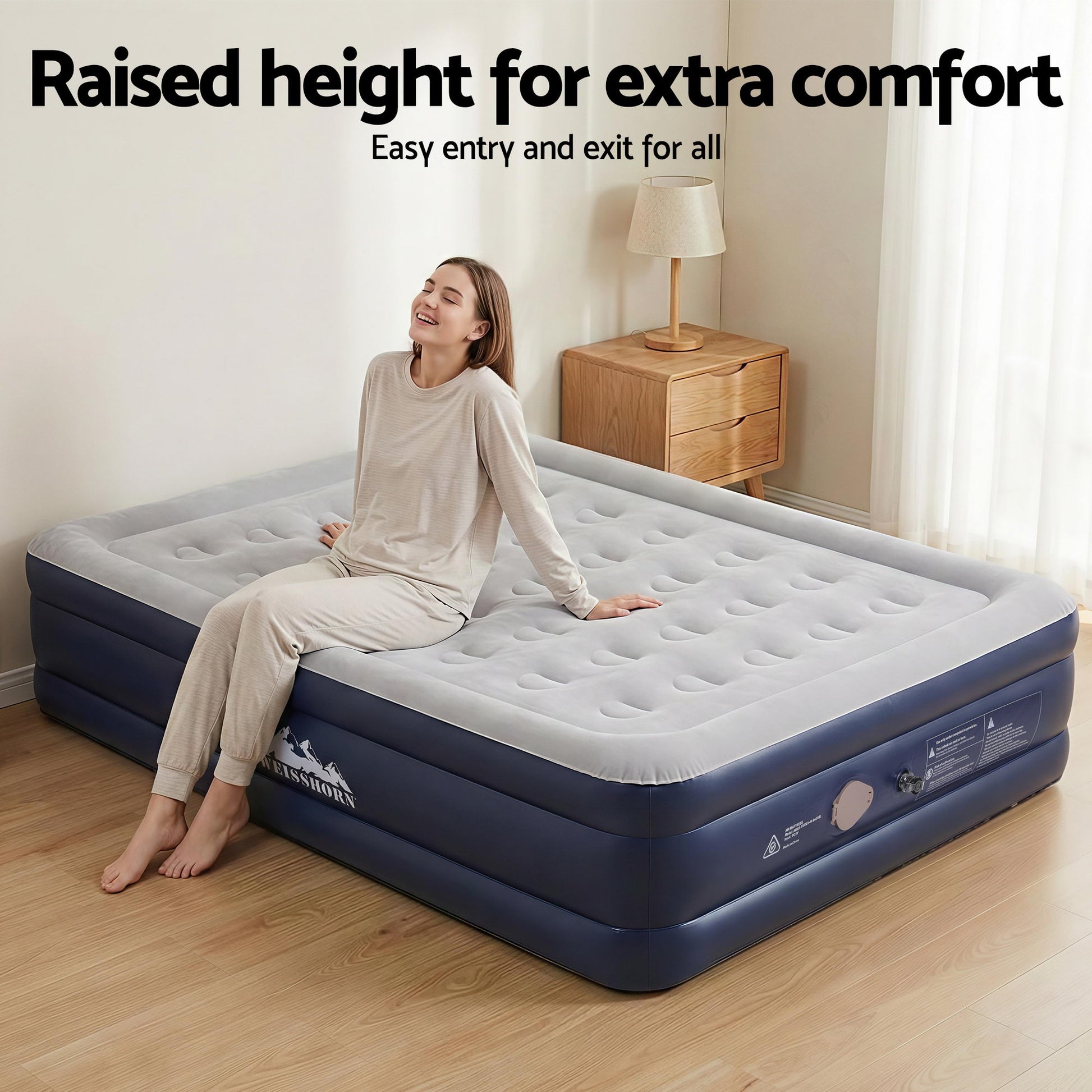 Weisshorn Air Mattress Queen Inflatable Bed 46cm Air bed Cube - Image 5