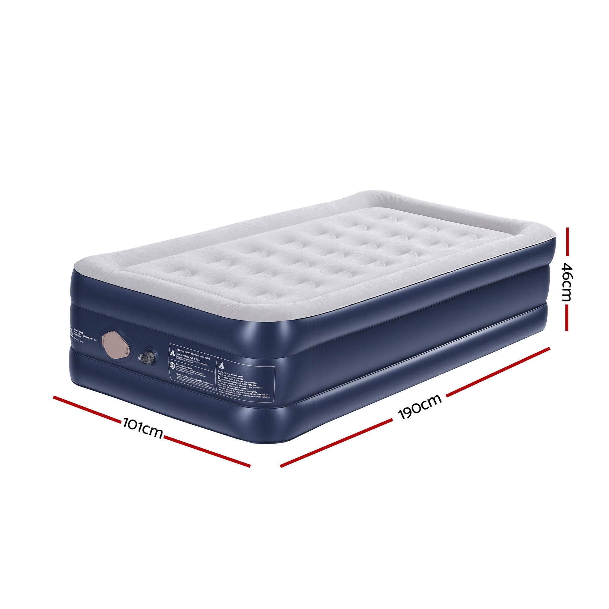 Weisshorn Air Mattress Single Inflatable Bed 46cm Air bed Cube - Image 3