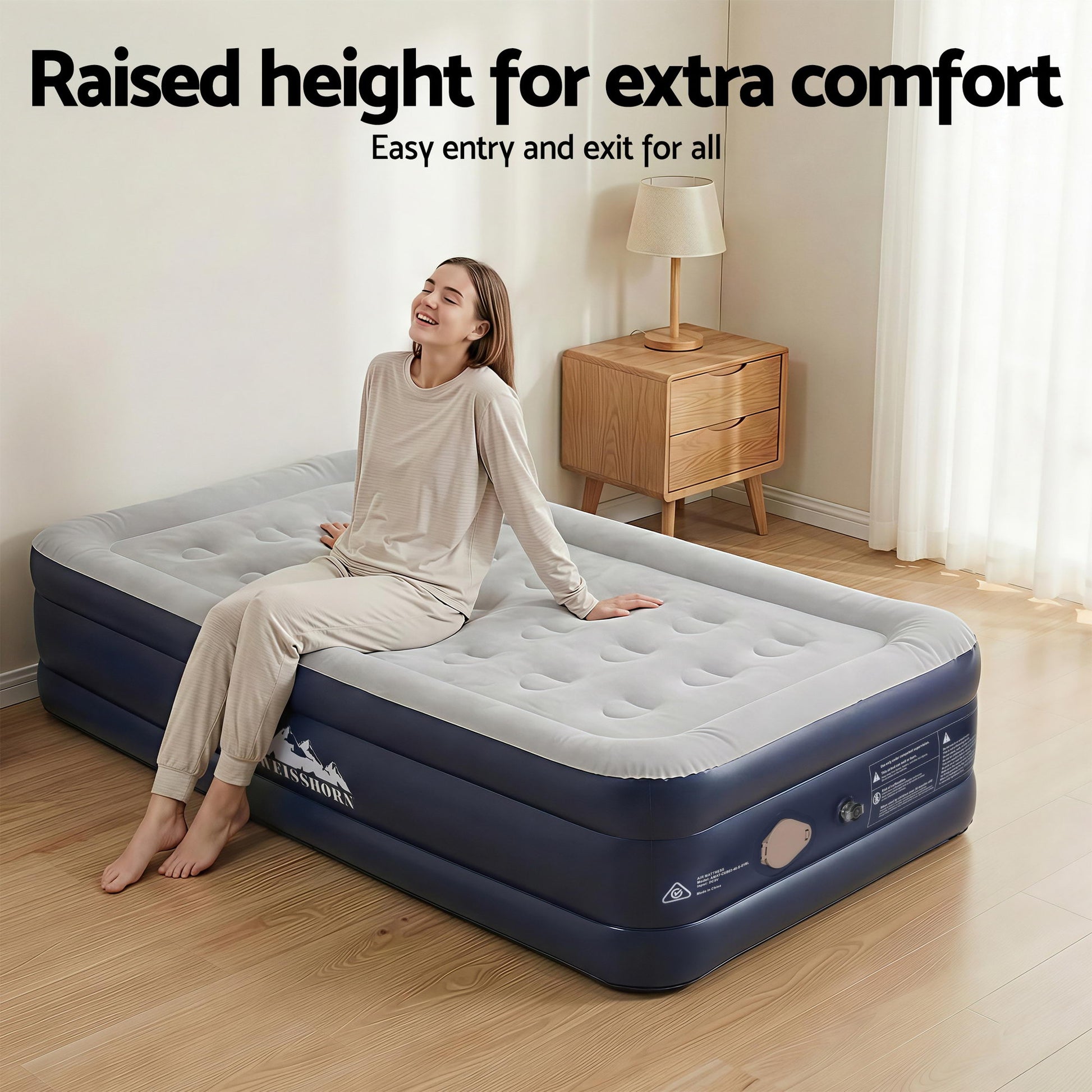 Weisshorn Air Mattress Single Inflatable Bed 46cm Air bed Cube - Image 5