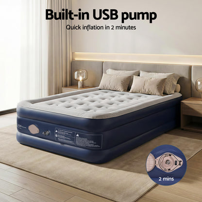 Weisshorn Air Mattress Single Inflatable Bed 46cm Air bed Cube - Image 8