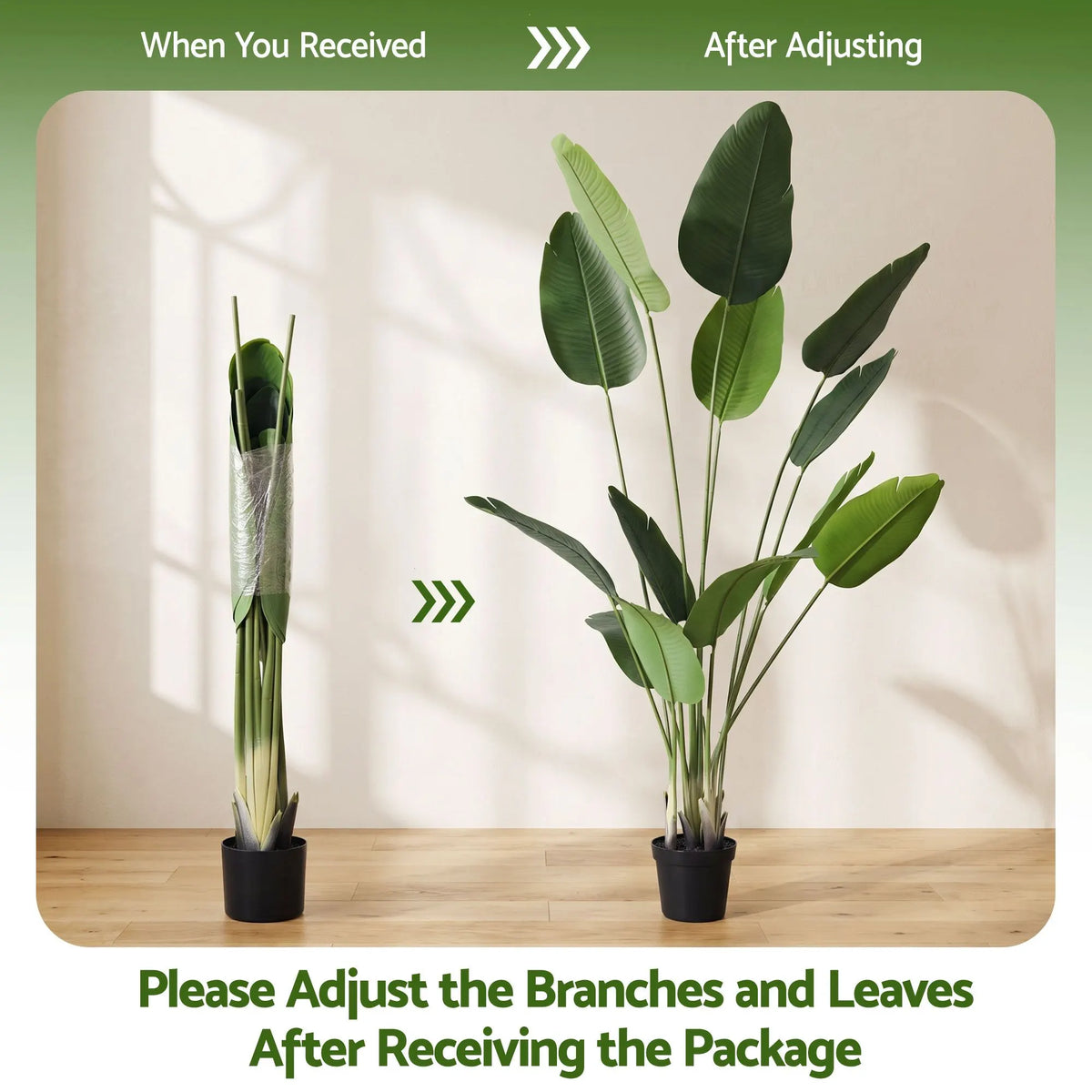 Artiss 150cm Artificial Bird of Paradise Plant Lifelike Textured Leaves Wipe-Clean Indoor Home Decor - Image 3