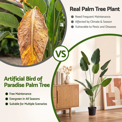 Artiss 150cm Artificial Bird of Paradise Plant Lifelike Textured Leaves Wipe-Clean Indoor Home Decor - Image 6