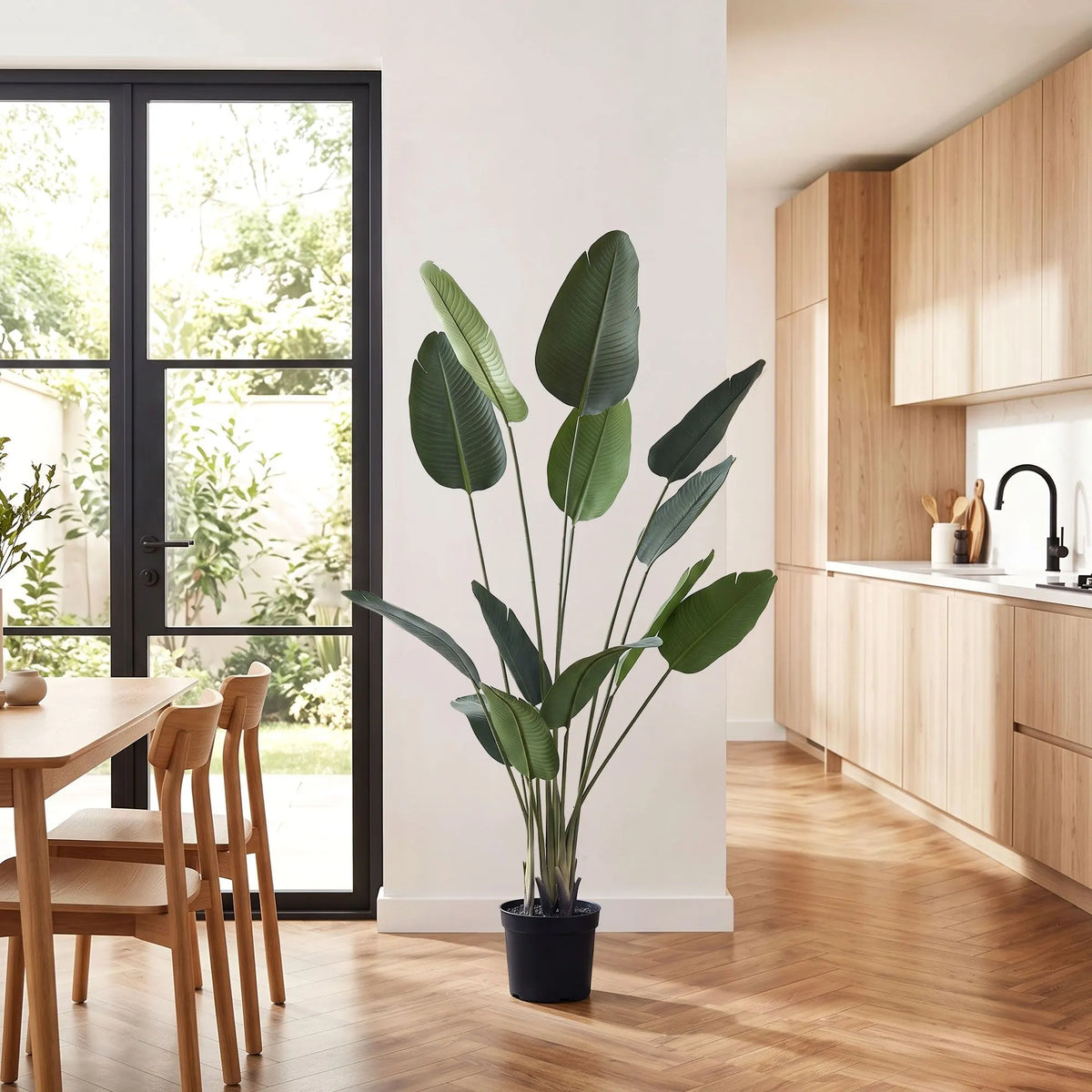 Artiss 150cm Artificial Bird of Paradise Plant Lifelike Textured Leaves Wipe-Clean Indoor Home Decor - Image 7