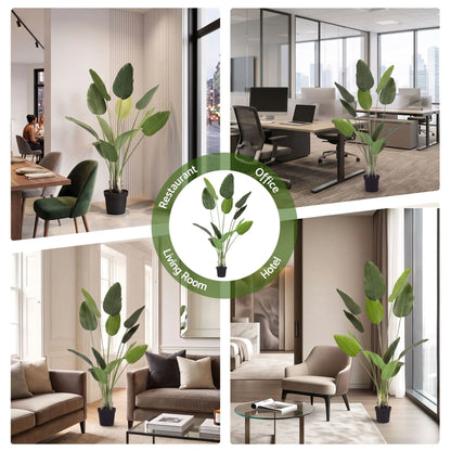 Artiss 150cm Artificial Bird of Paradise Plant Lifelike Textured Leaves Wipe-Clean Indoor Home Decor - Image 8
