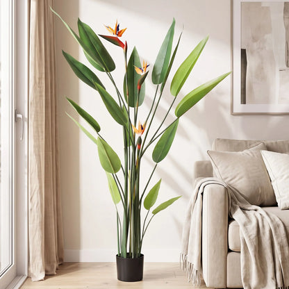 Artiss 150cm Artificial Bird of Paradise Plant with Flowers Realistic Leaves for Home Office Decor