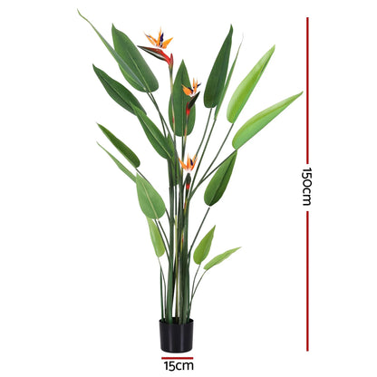 Artiss 150cm Artificial Bird of Paradise Plant with Flowers Realistic Leaves for Home Office Decor - Image 2